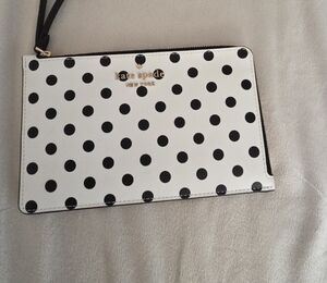 Kate Spade White and Black Polka Dot Wristlet
